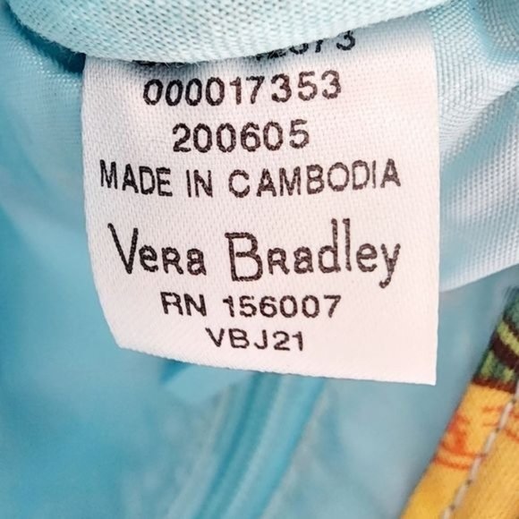 Vera Bradley Straw Tote Bag & Wristlet, & key fob in Retired Lemon Grove… - Picture 9 of 14